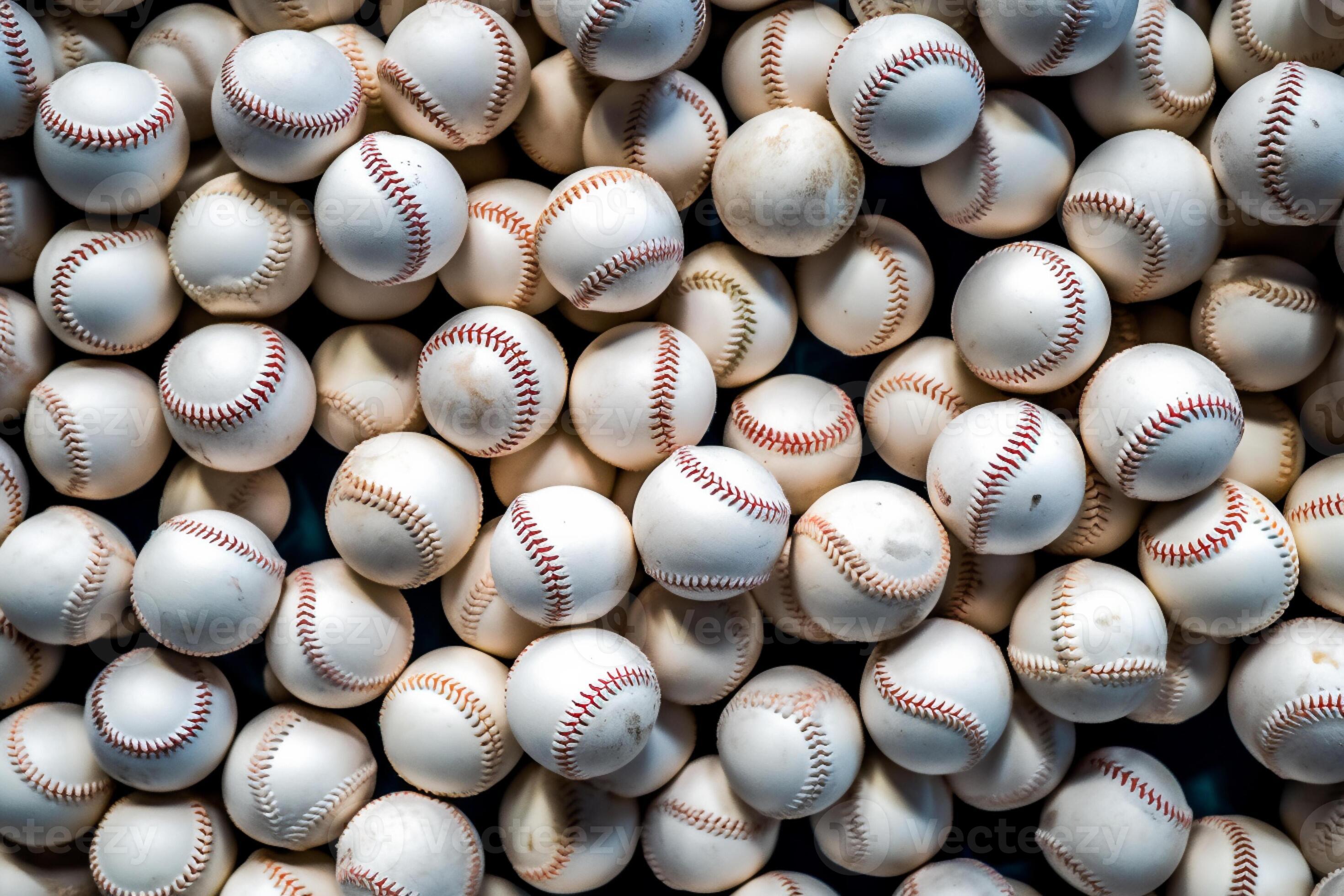 a close up of a pile of baseballs with a lot of them generative ai a close up of a pile of baseballs with a lot of them generative ai