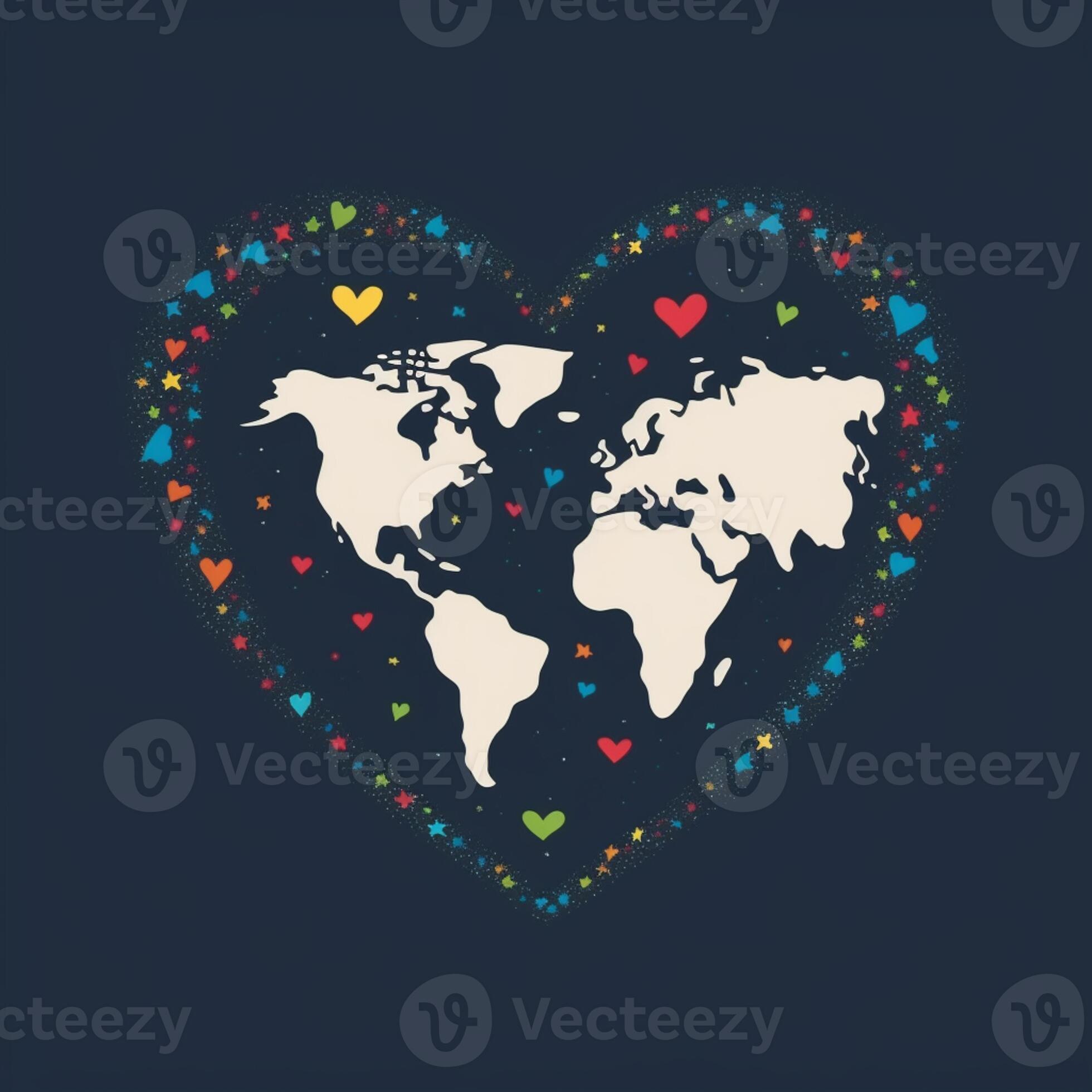 Heart Shaped World Map