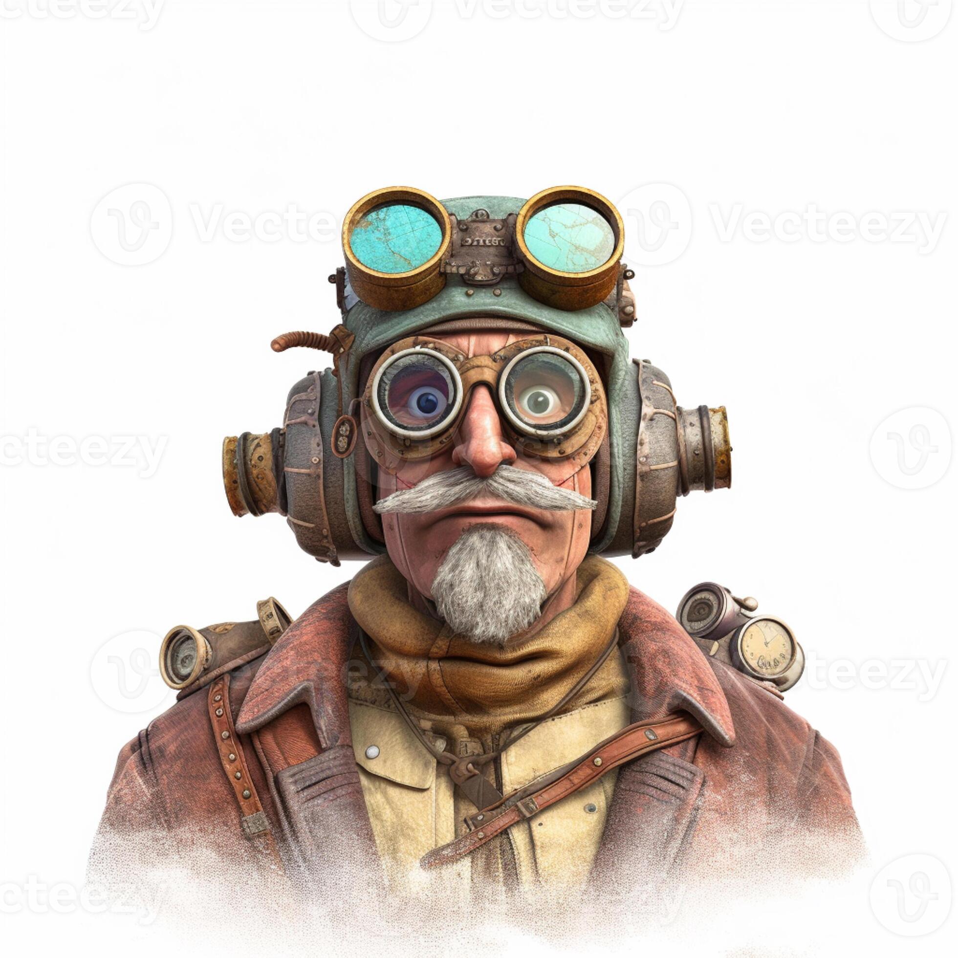 there is a man with a beard and a mustache wearing a gas mask. generative ai. 28434351 Stock