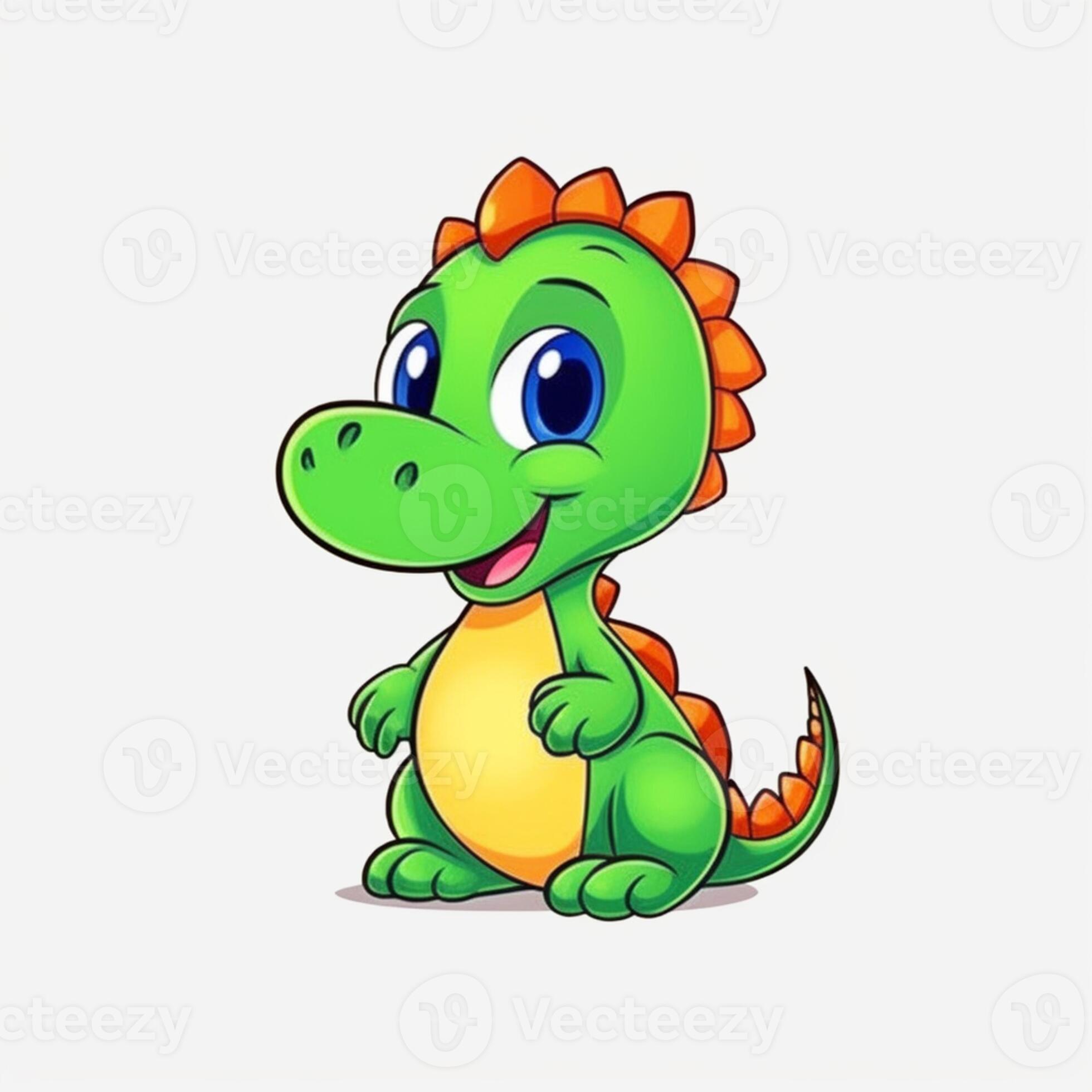 A happy cartoon dinosaur jumping and smiling Stock Vector Image & Art -  Alamy