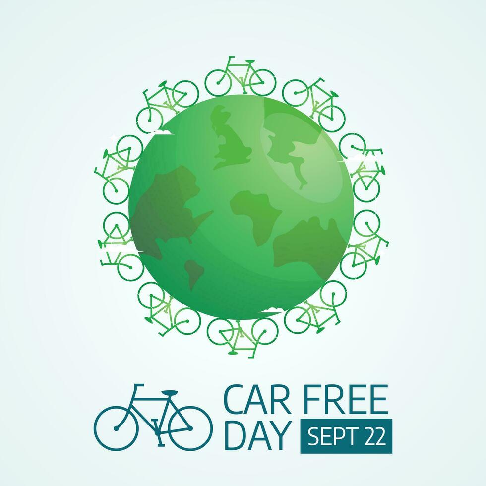 World Car Free Day design template good for celebration usage. car free day illustration. flat design. vector eps 10.