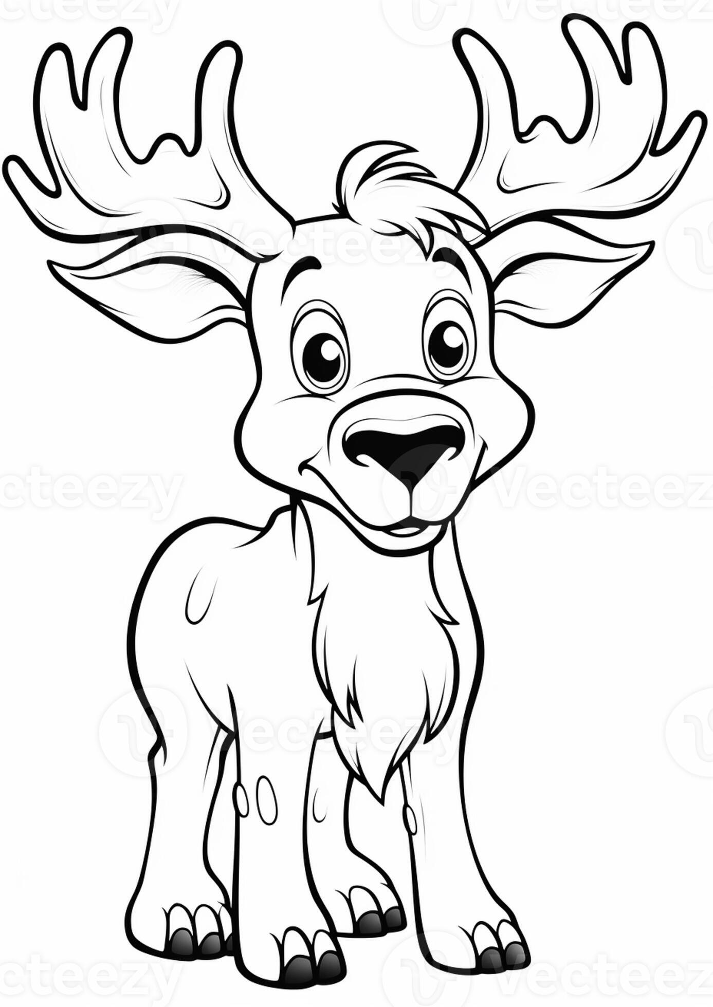 rudolph clip art black and white