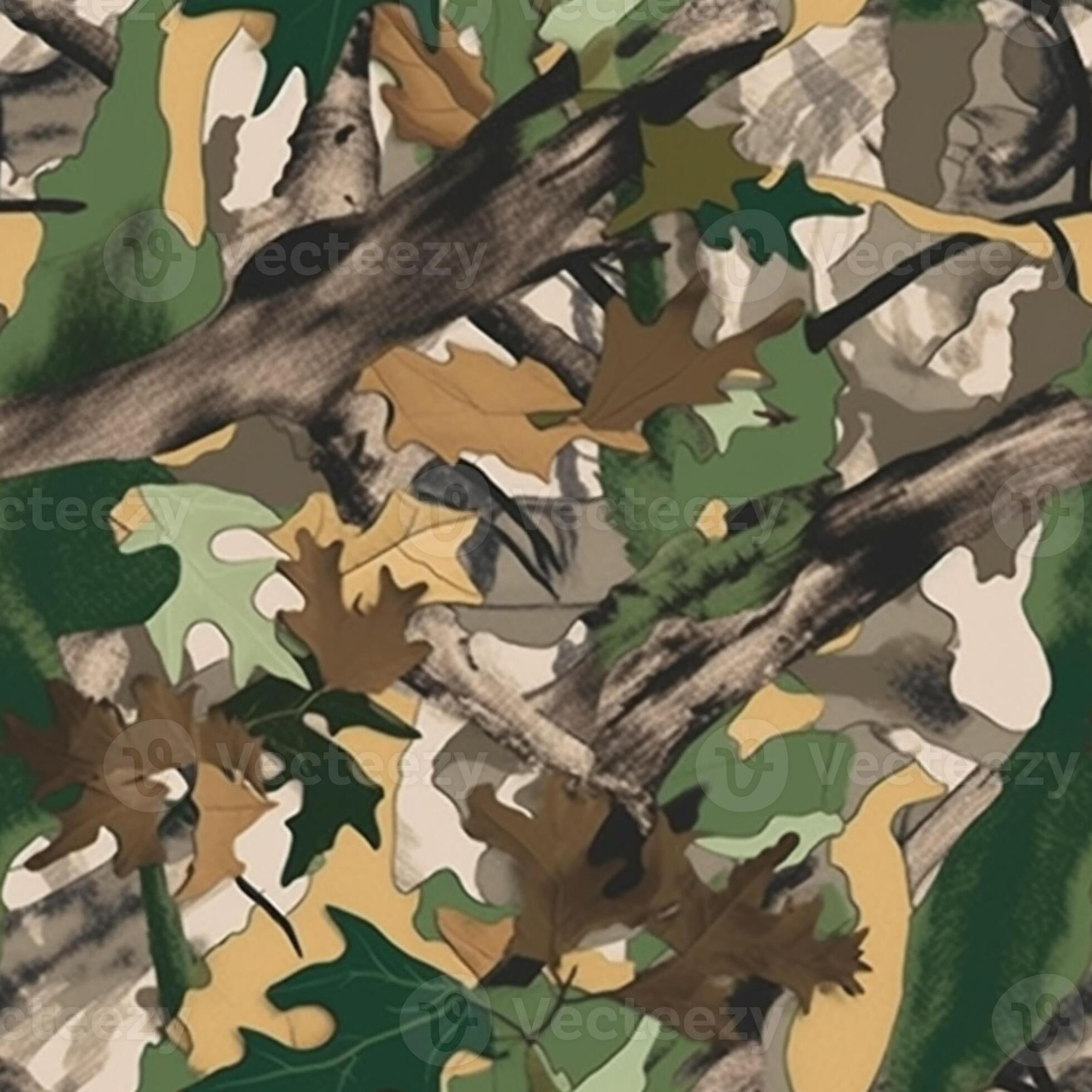 a camouflage background with leaves and leaves on it. generative ai