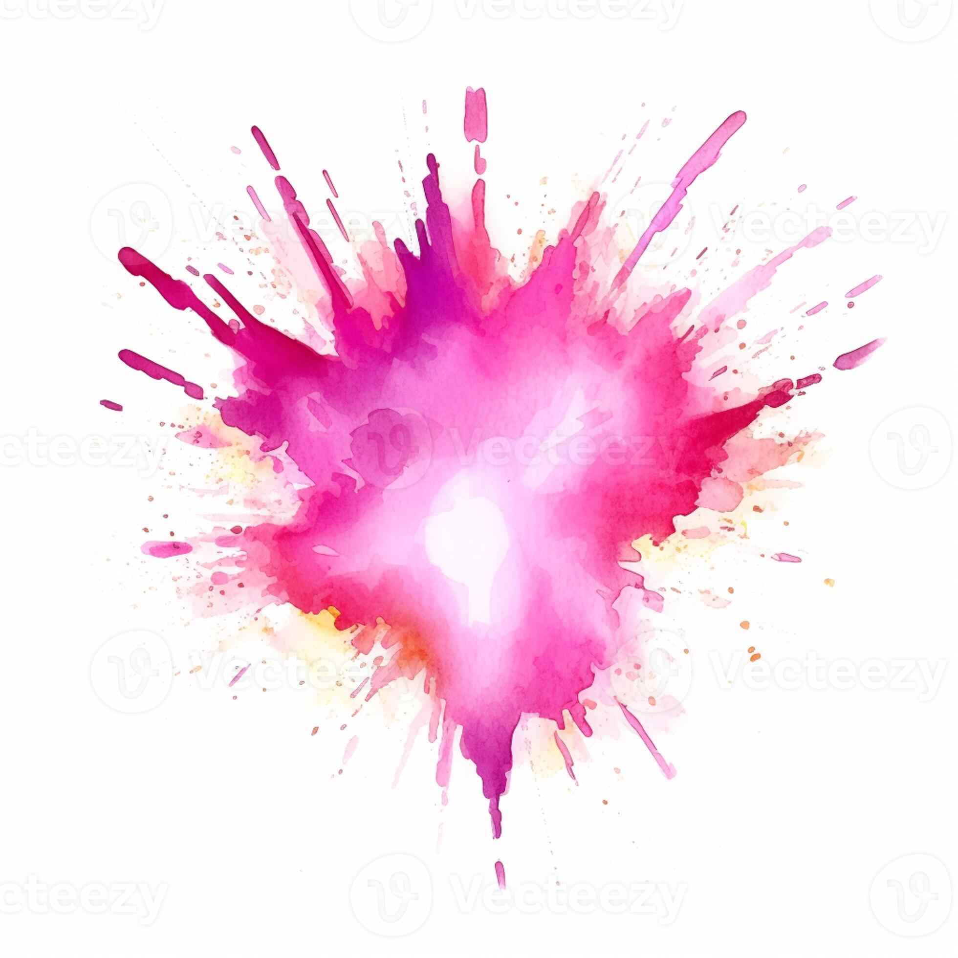 purple and yellow watercolor splash on white background. generative ai