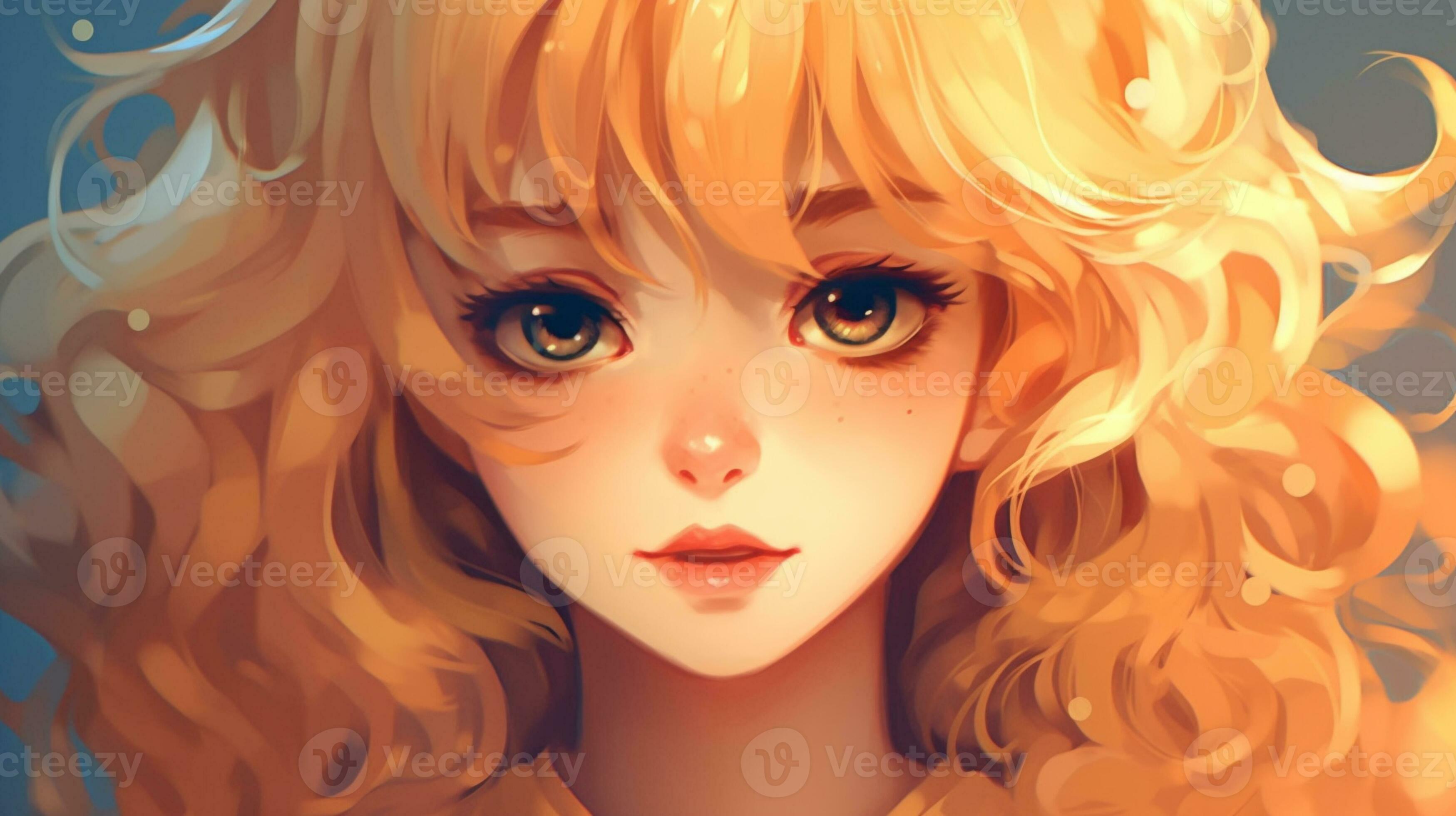 Are there any anime girls with blonde curly hair and blue eyes that I can  cosplay as? Preferably from a funny/realistic anime? - Quora