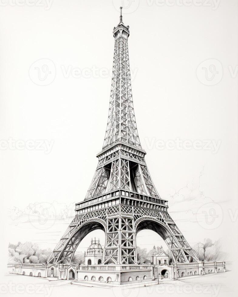 How to draw the eiffel tower