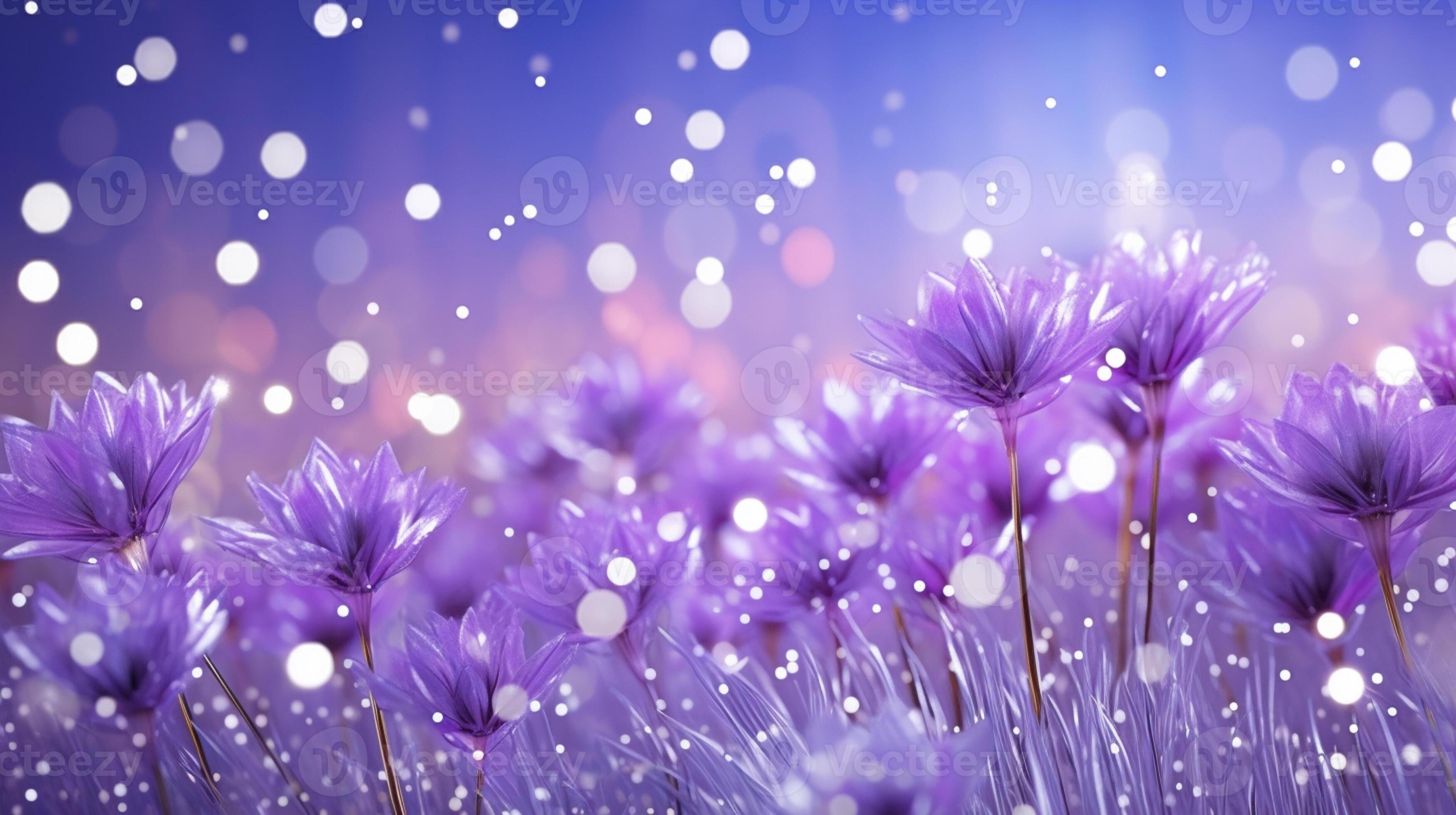 purple flowers with white dots in the background. generative ai