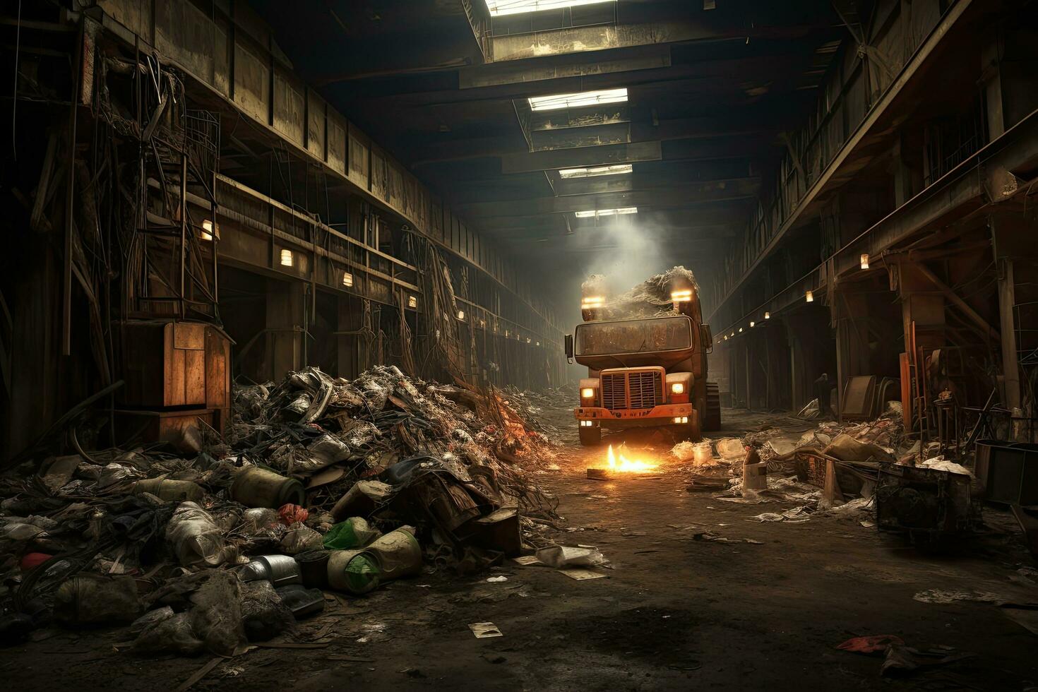 Waste processing plant  ,Generative AI photo