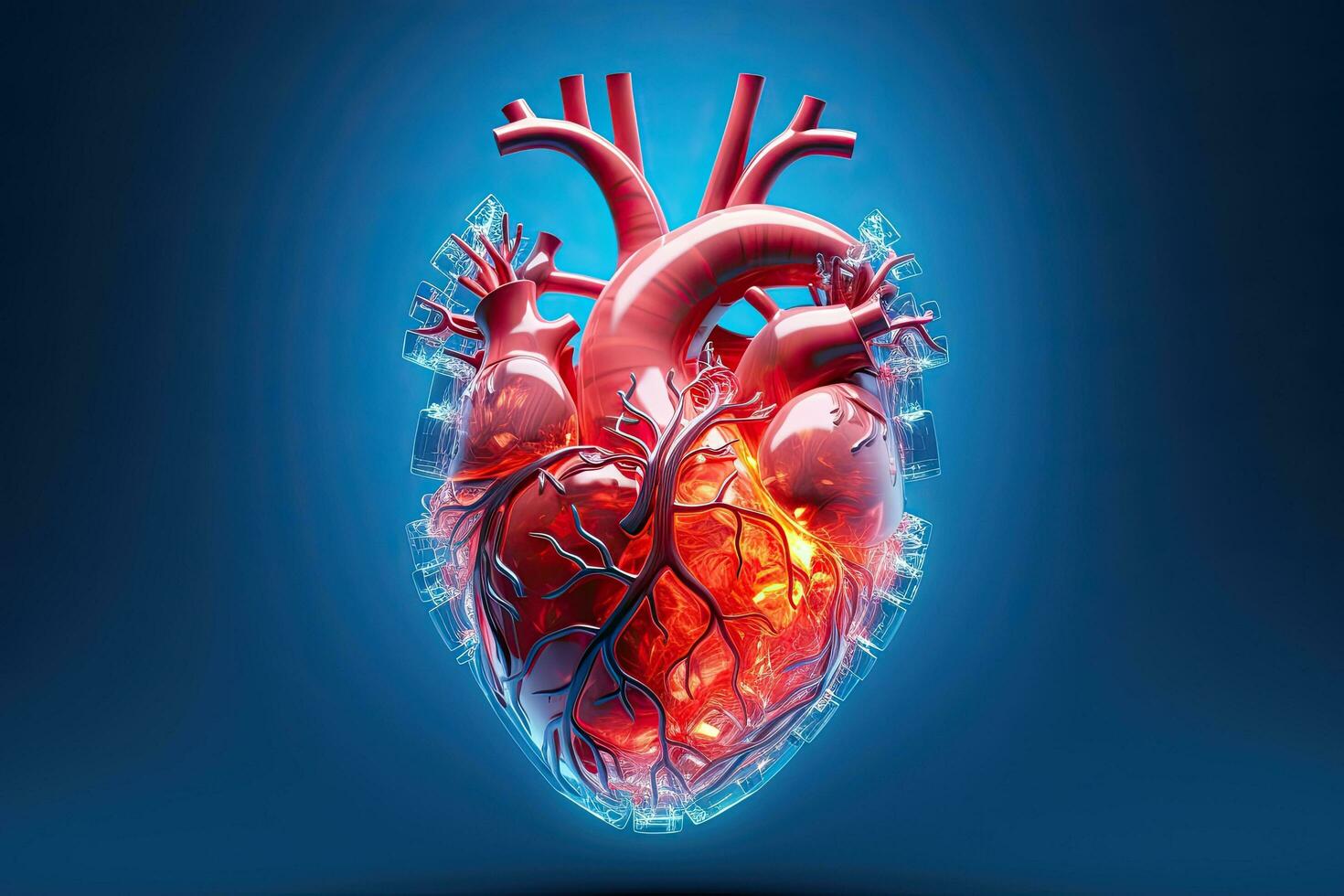 Anatomy of the human heart ,Generative AI. photo