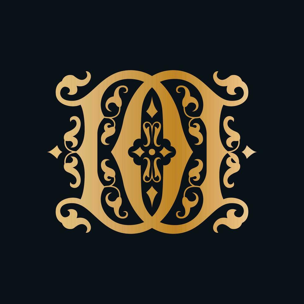 D and D Royal Monogram - A Majestic Emblem of Elegance and Distinction vector
