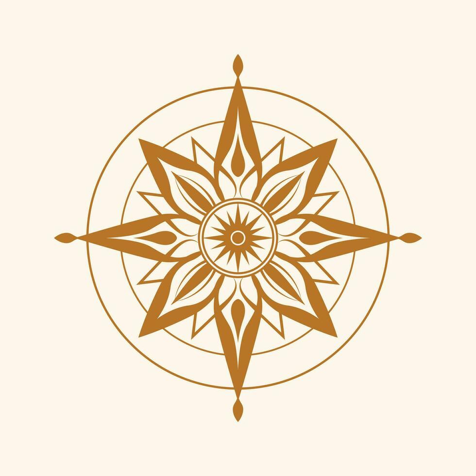 Abstract Star Compass Emblem Vector - Navigating Creative Possibilities with Intriguing Design