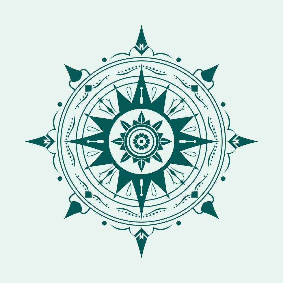 Abstract Star Compass Emblem Vector - Navigating Creative Possibilities with Intriguing Design