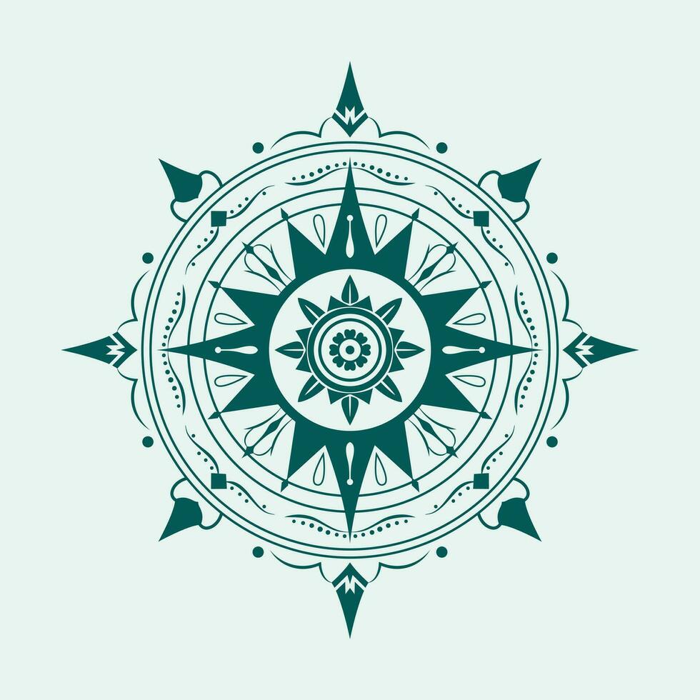 Abstract Star Compass Emblem Vector - Navigating Creative Possibilities with Intriguing Design