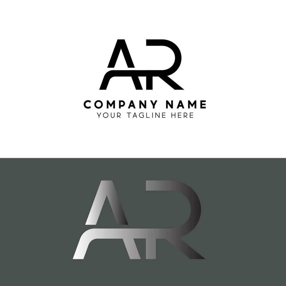 AR initial letter logo vector
