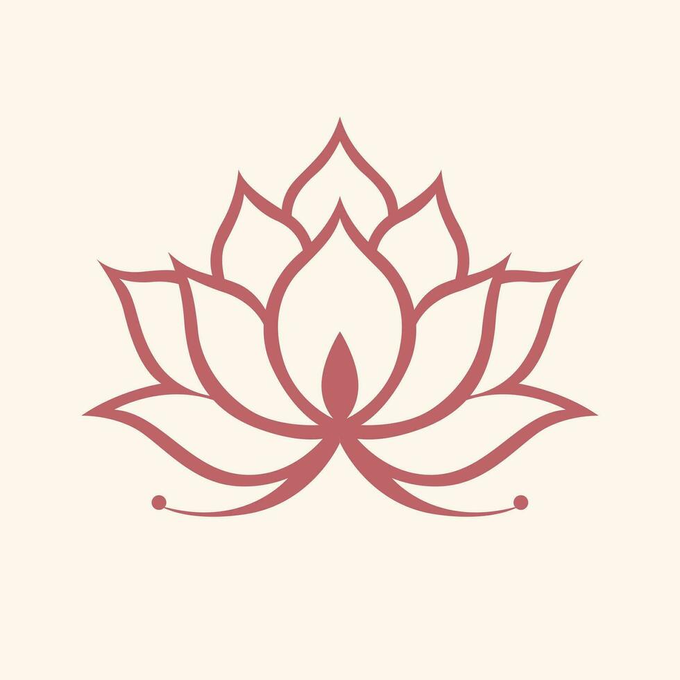 Abstract Lotus Flower Icon Vector - Symbol of Purity and Serenity in Artistic Simplicity
