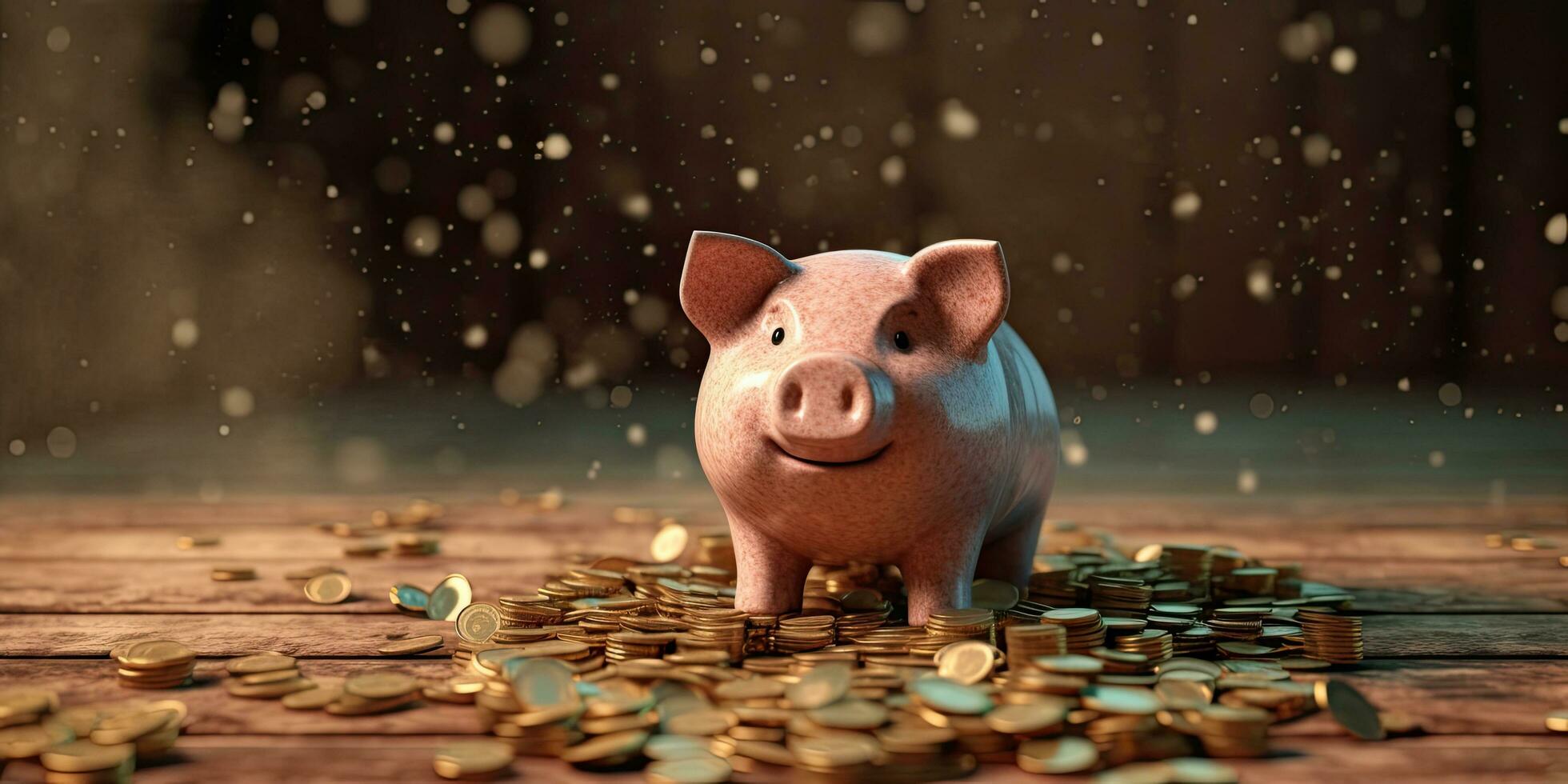 Sparschwein ,money background , copy space ,Generative AI . photo