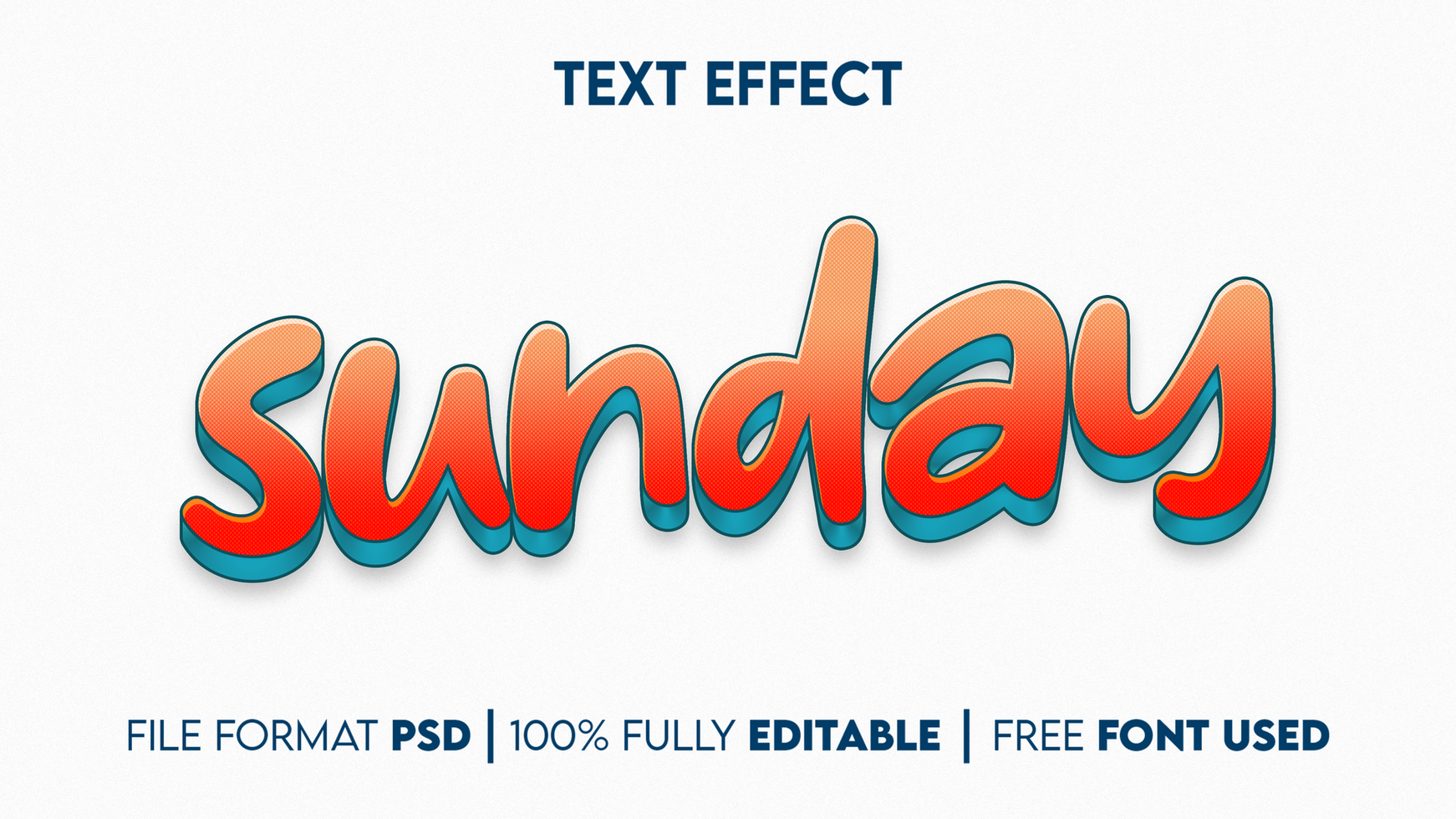sunday text effect psd