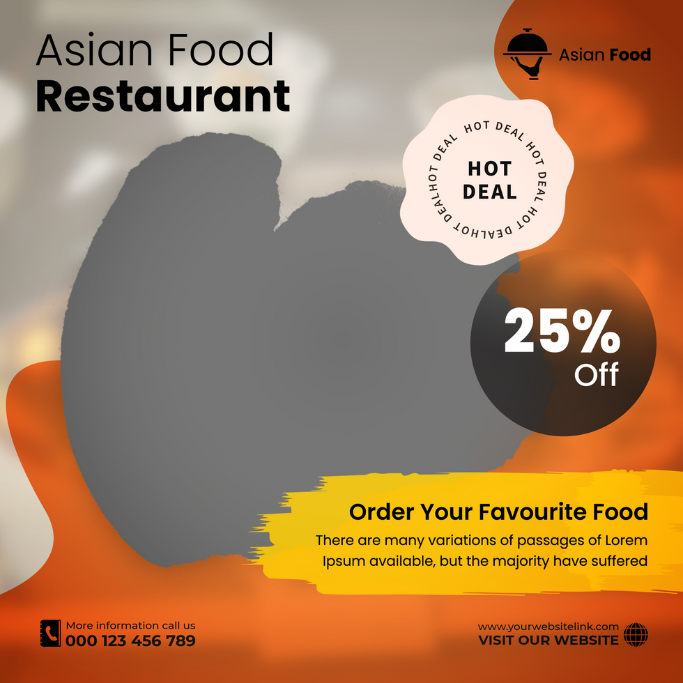 PSD delicious asian food and food menu social media banner template