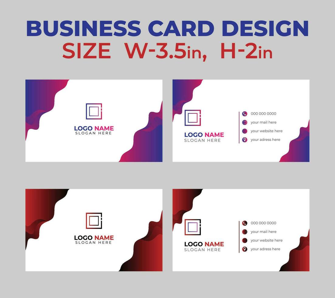 Business Card Layout template. Vector illustration design. Visiting card for business and personal use. Modern presentation card with company logo