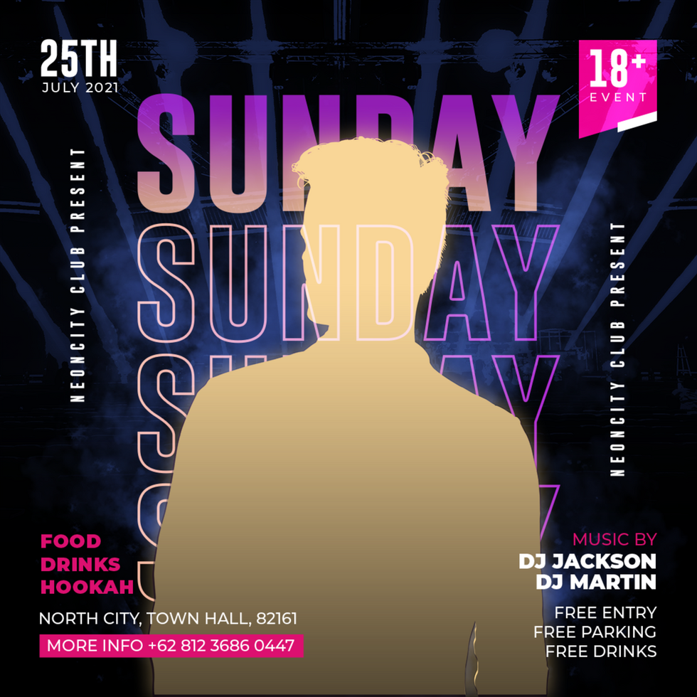 Sunday party night club flyer social media post web banner Premium PSD