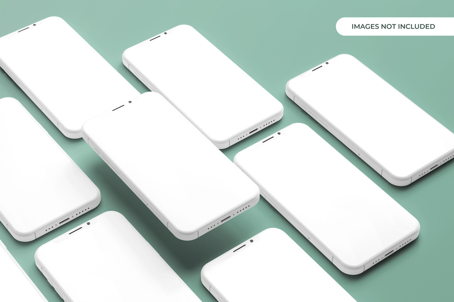 3d rendering phone mockup on a green background Premium Psd