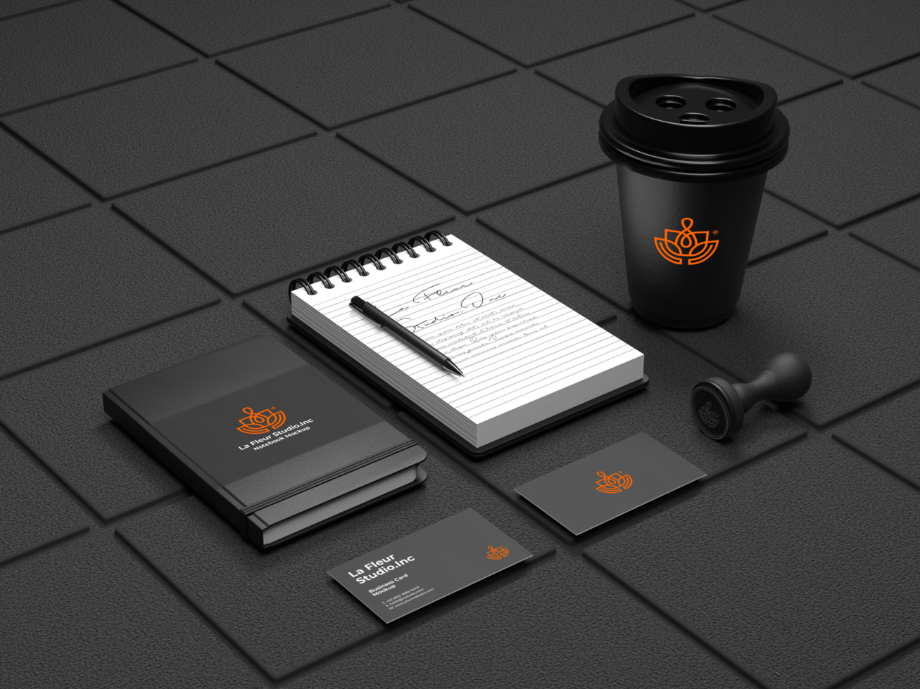 Elegant branding stationery set mockup template Premium Psd
