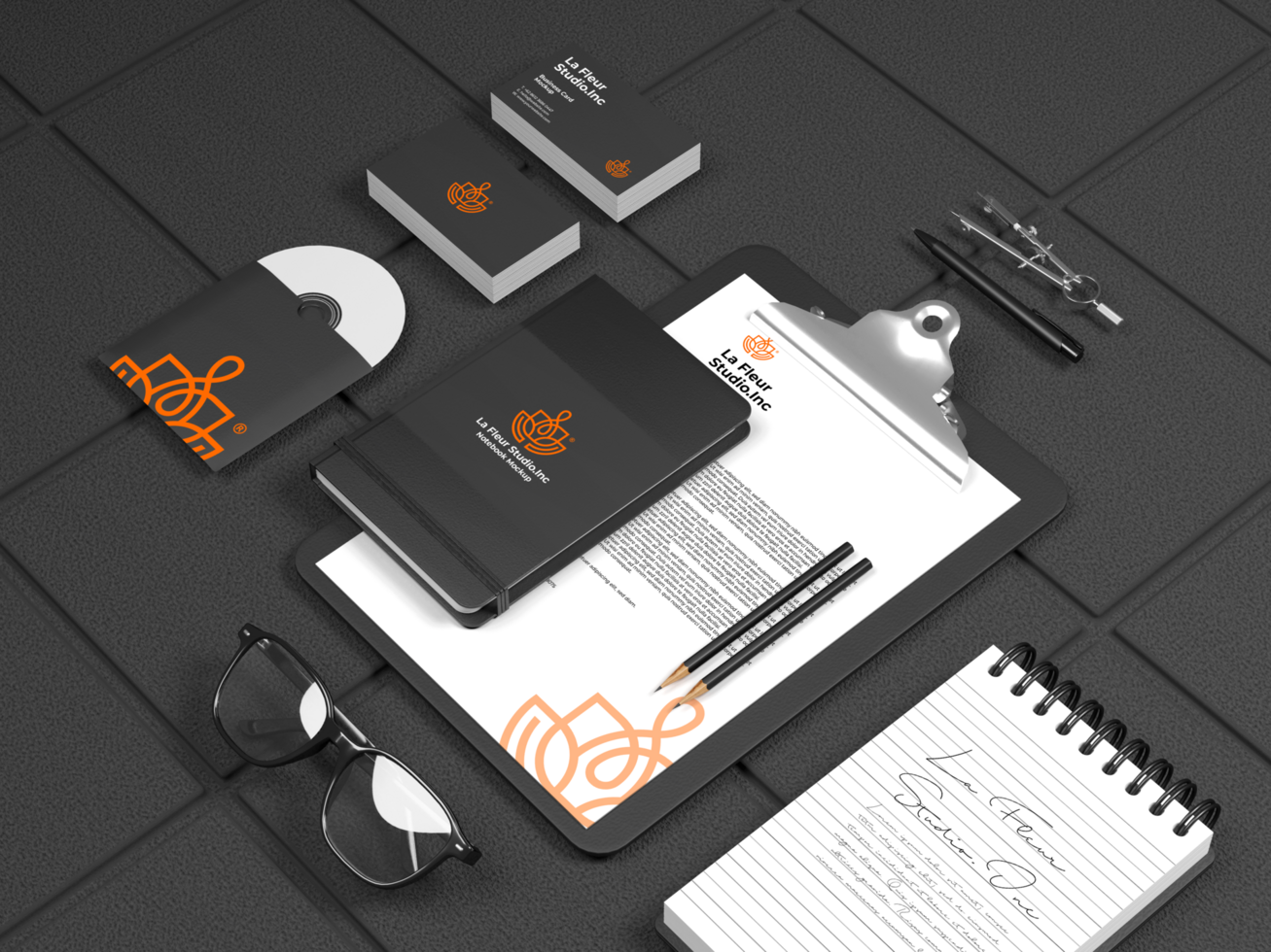 Elegant branding stationery set mockup template Premium Psd