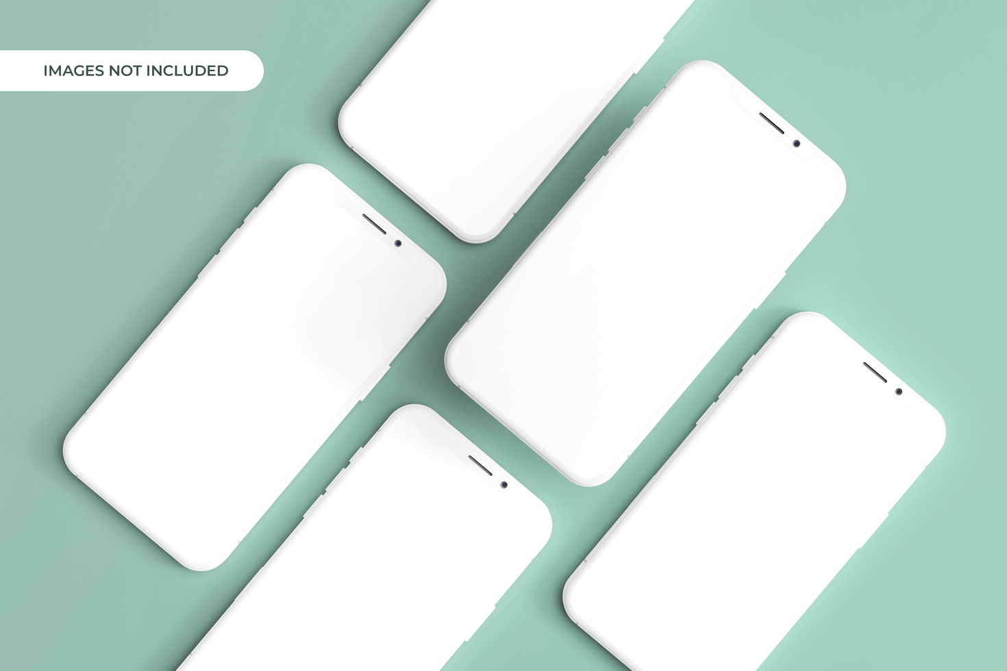 3d rendering phone mockup on a green background Premium Psd