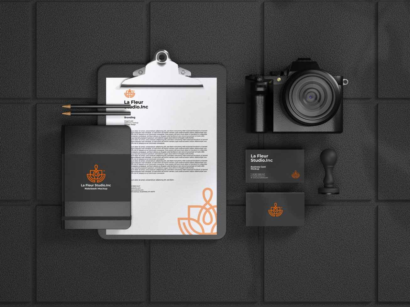 Elegant branding stationery set mockup template Premium Psd