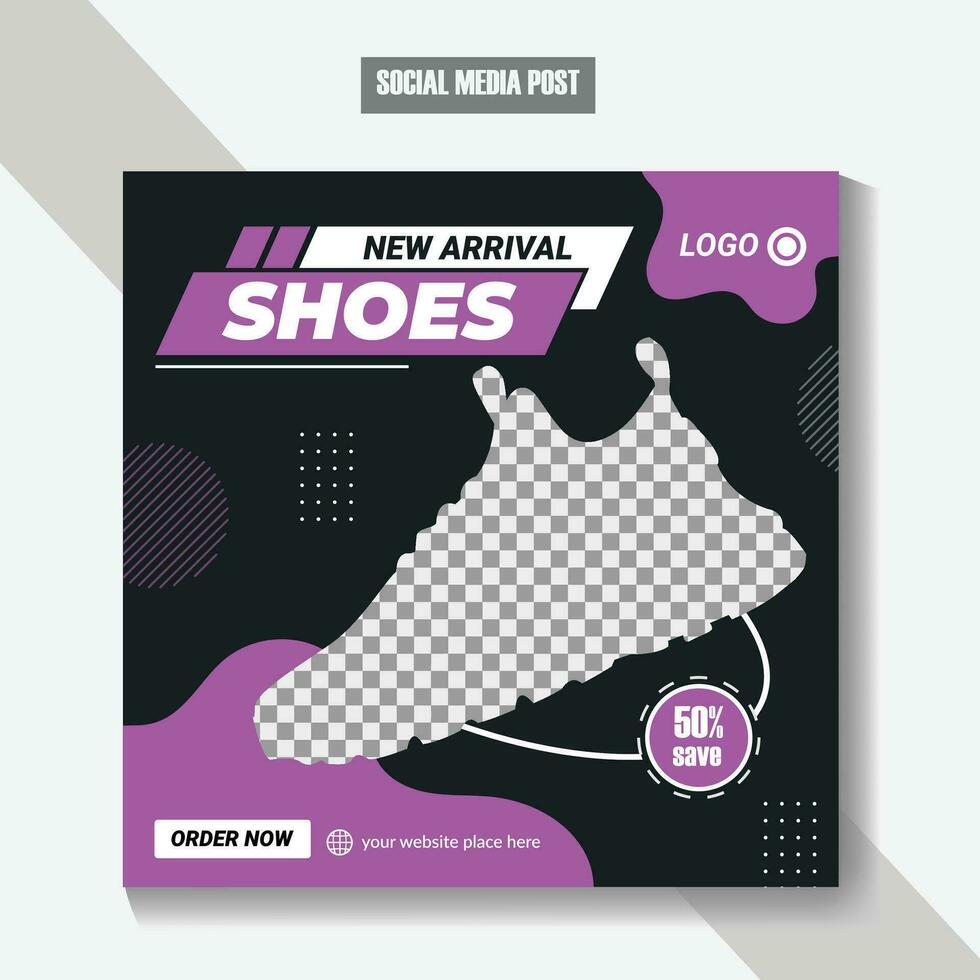 Exclusive collection, men shoes, fashion shoes, social media post design vector