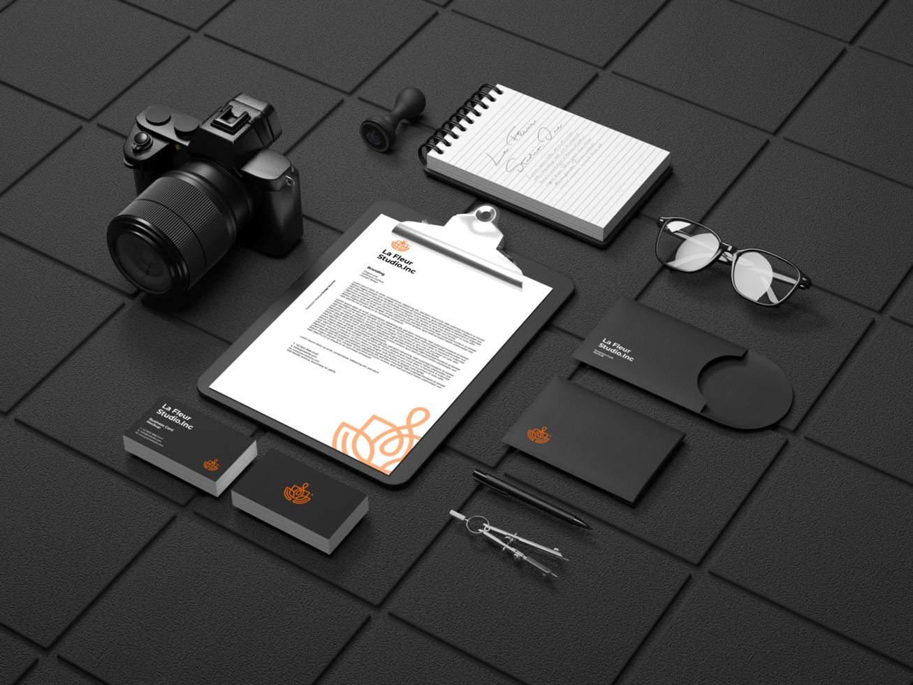 Elegant branding stationery set mockup template Premium Psd
