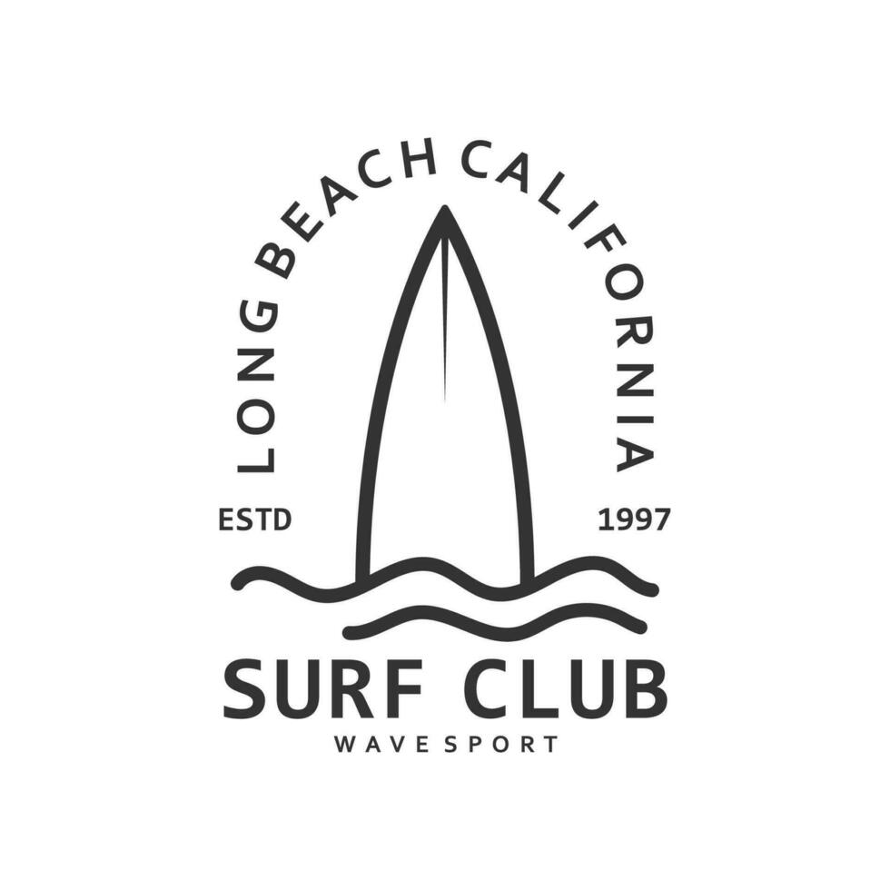 tabla de surf Clásico logo modelo. vector