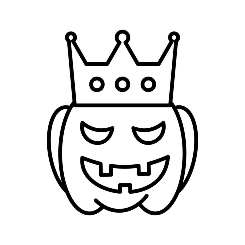 pumpkin king character icon,halloween party,isolated white background. vector