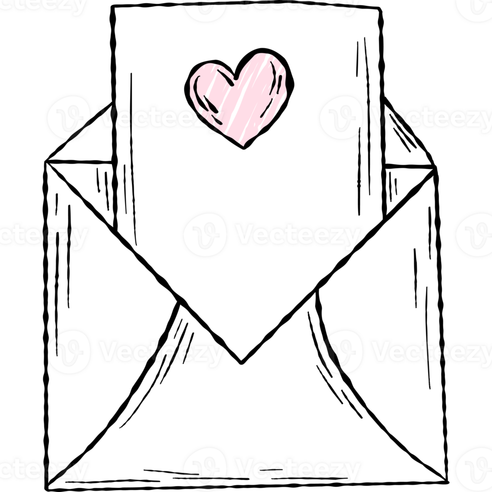 Envelope with love letter png