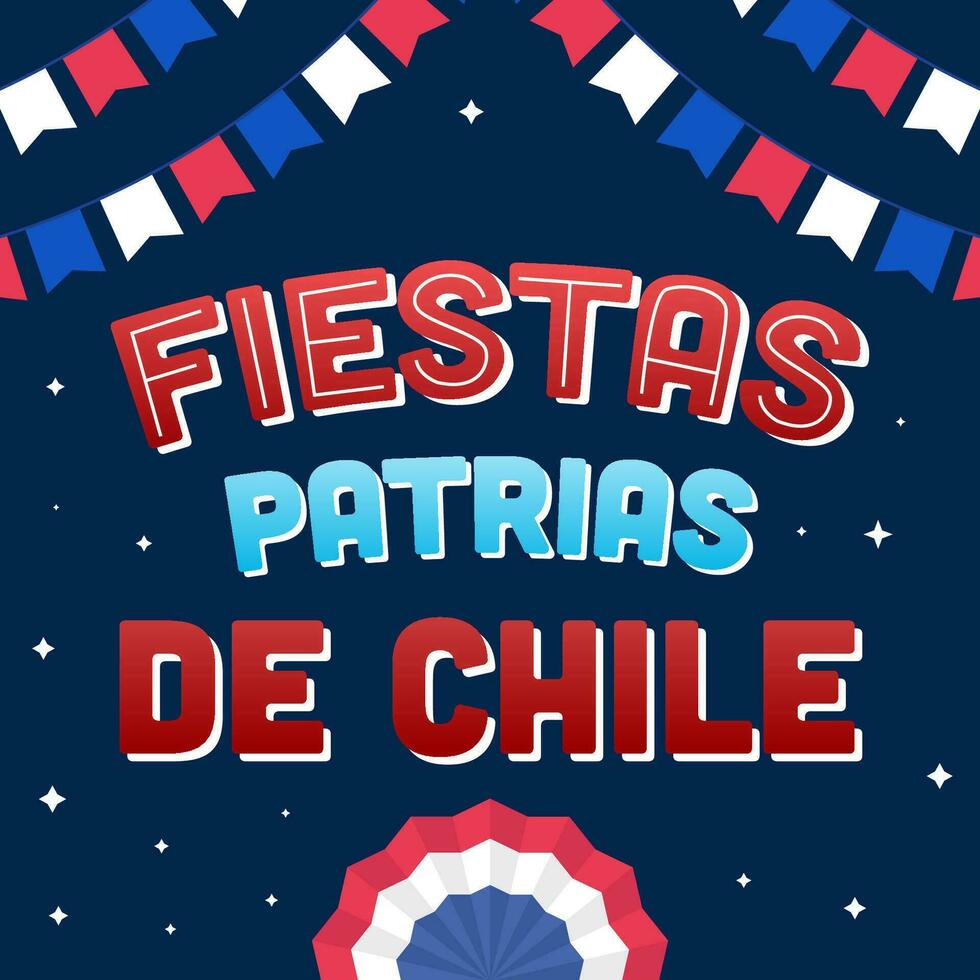 fiestas patrias de chile illustration design in gradient vector