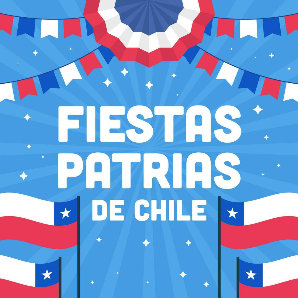 fiestas patrias Delaware Chile ilustración vector diseño