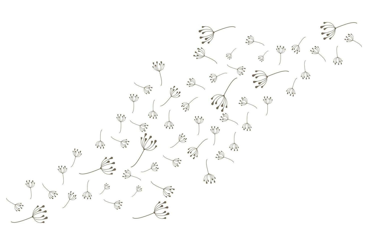 Dandelion Flower Logo Design Simple Vector Minimalist Symbol Template