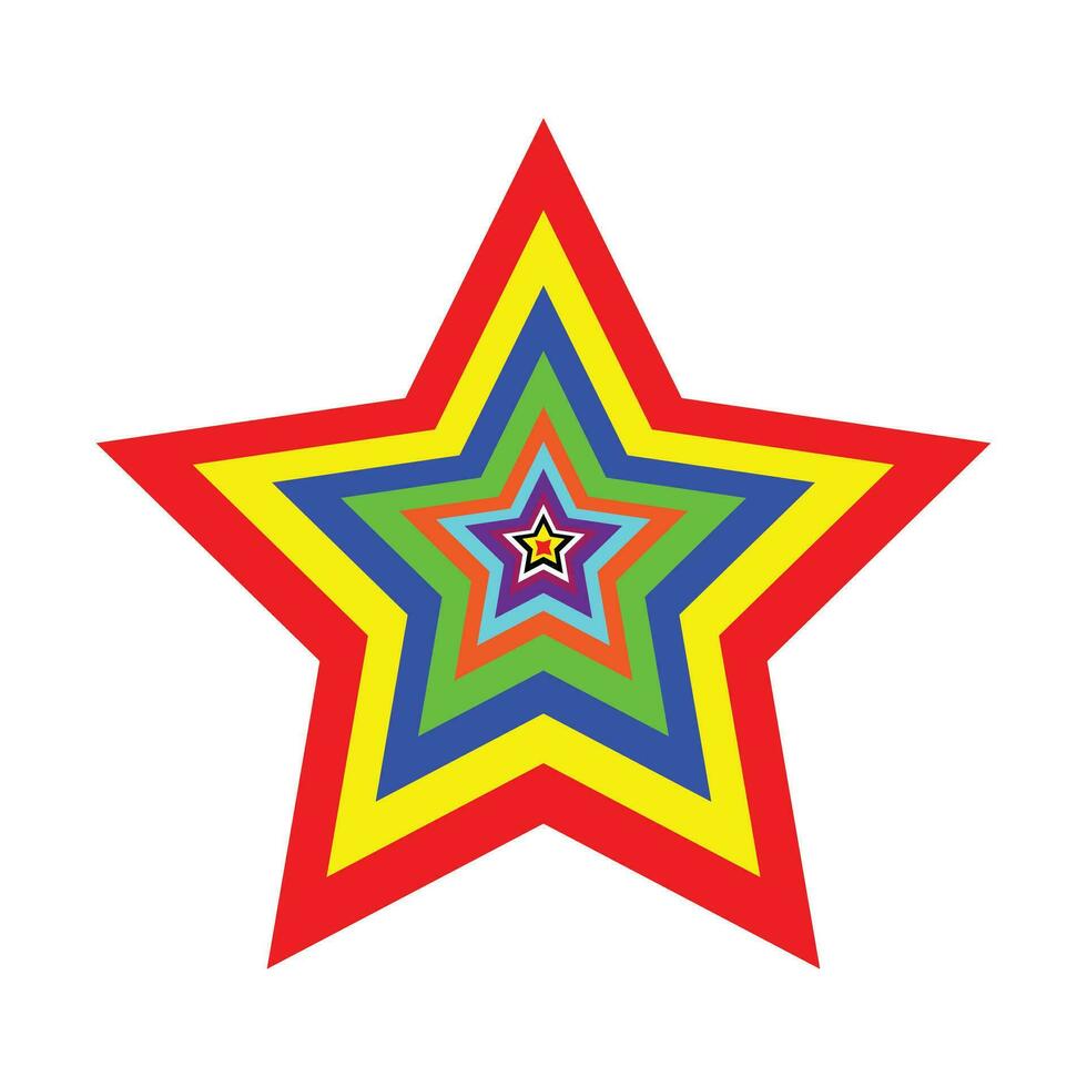 A star with a colorful design on it vector