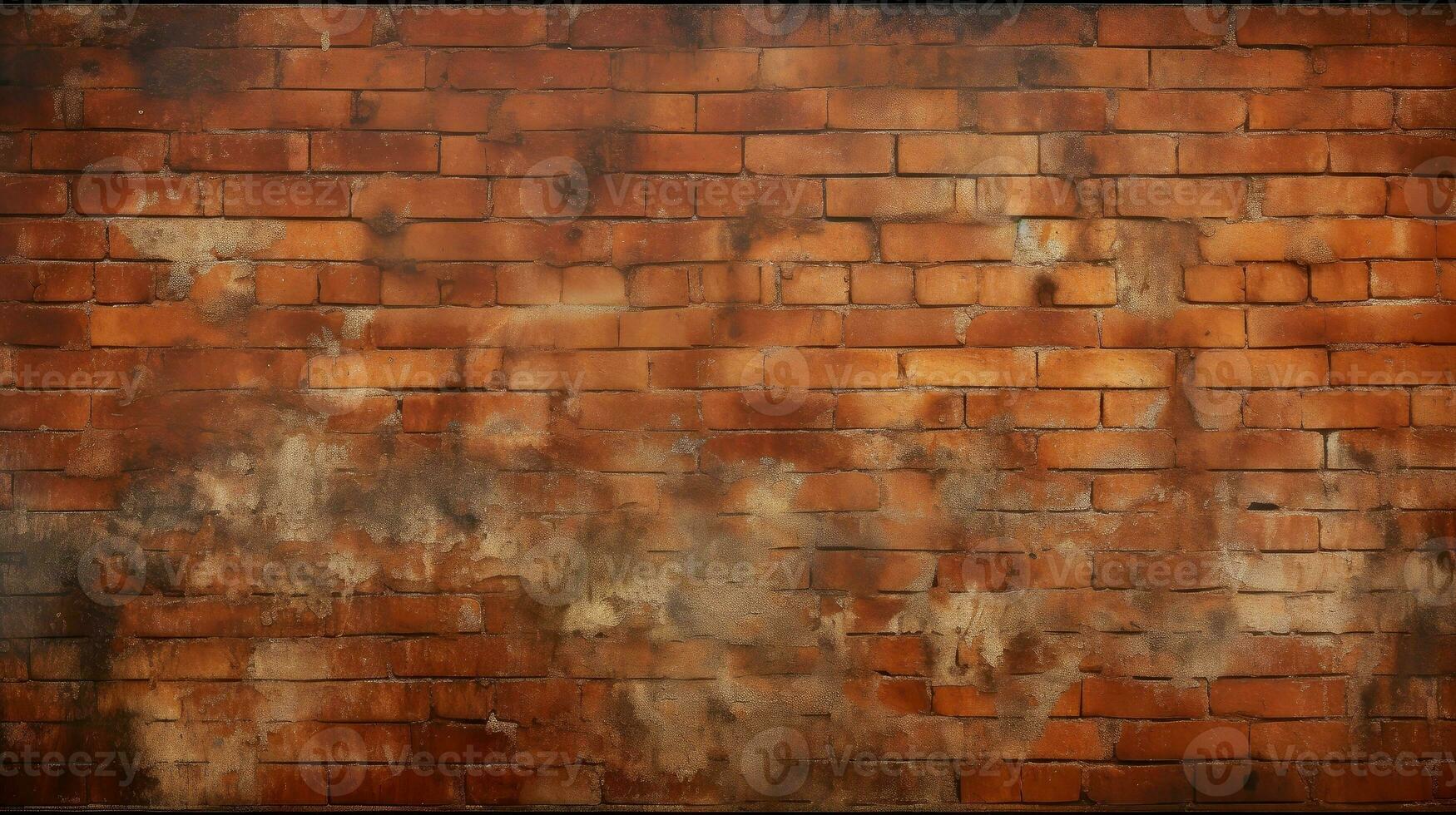 Old red brick wall background, abstract texture pattern backdrop, Generative AI illustration photo