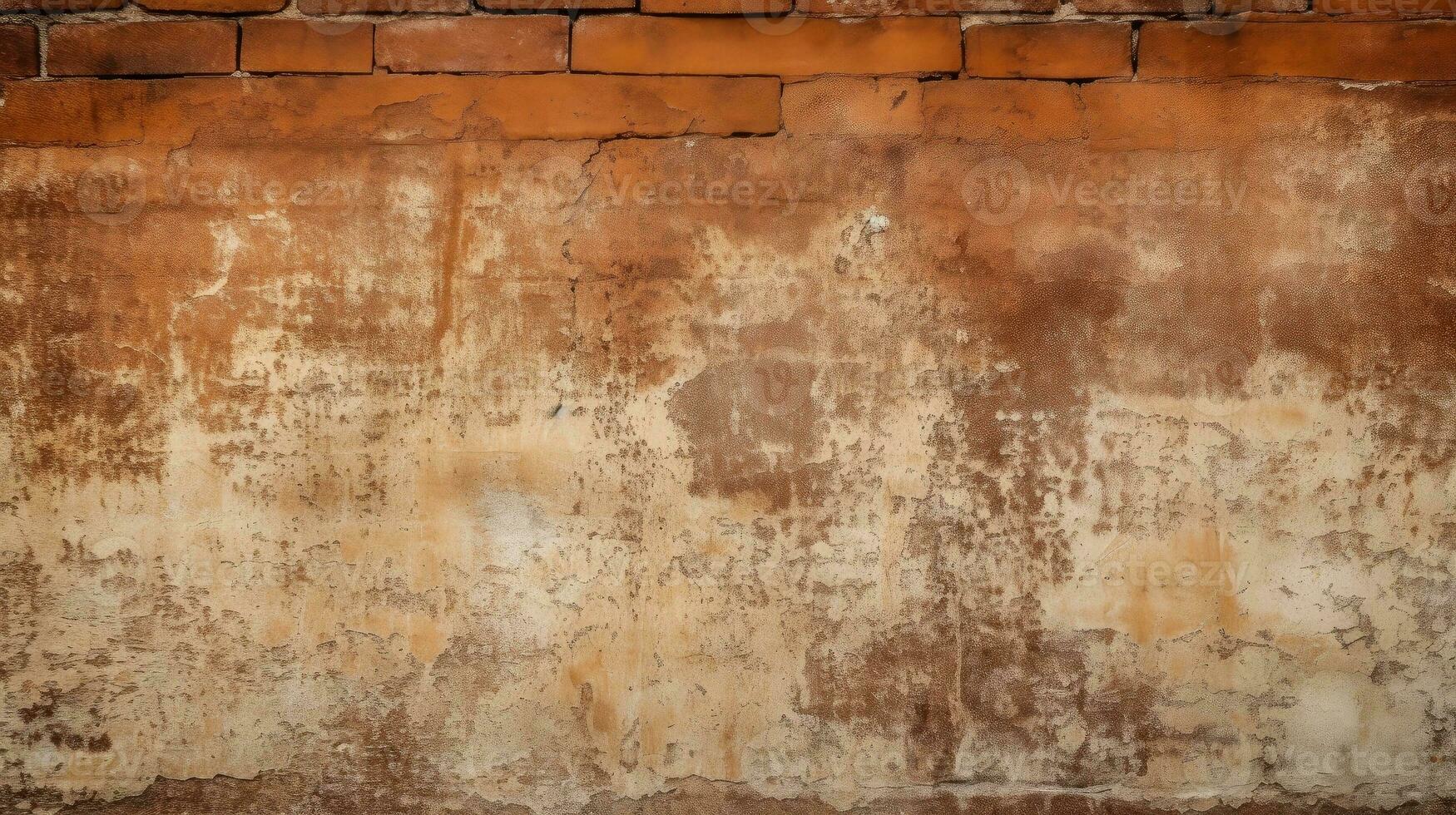 Old red brick wall background, abstract texture pattern backdrop, Generative AI illustration photo