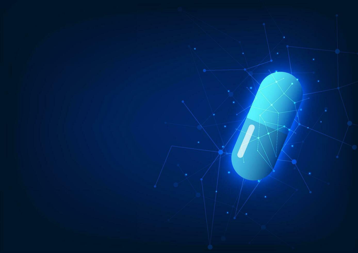 Medical technology The pills are placed on interconnected lines. Technology combined with medicine has led to the development of effective drugs and cures for emerging diseases. vector