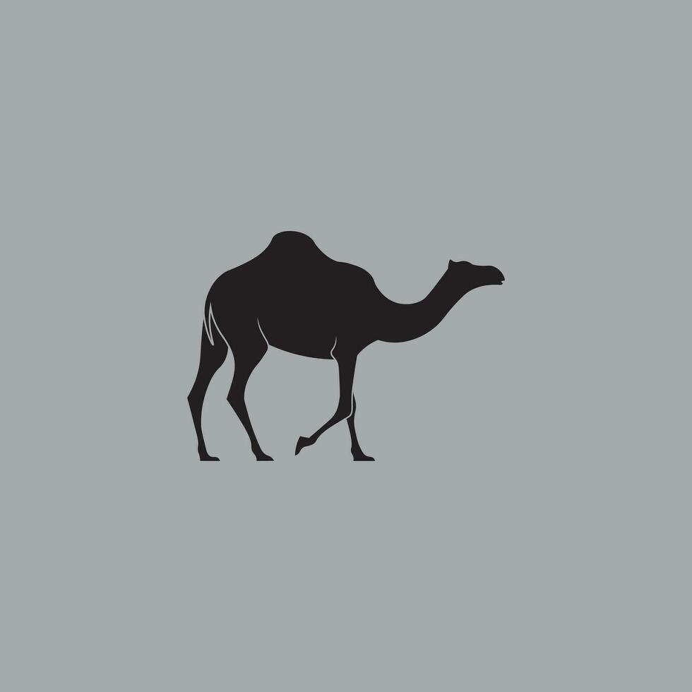 camel logo design in black color vector