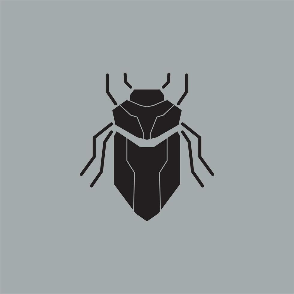 beetle logto design in black color vector