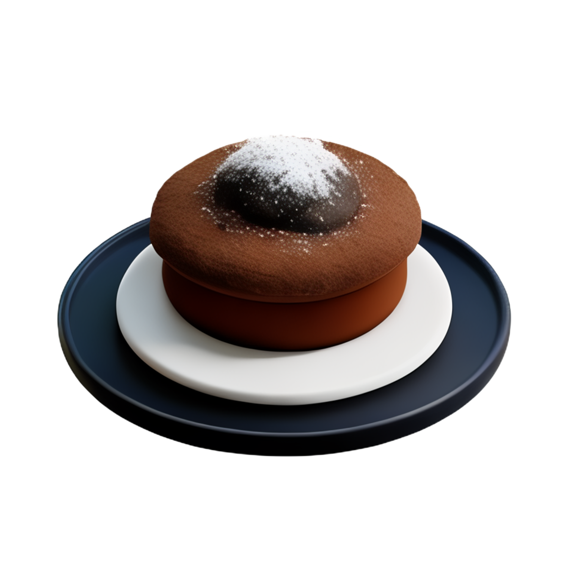 chocolate lava cake with powdered sugar. 28532199 PNG