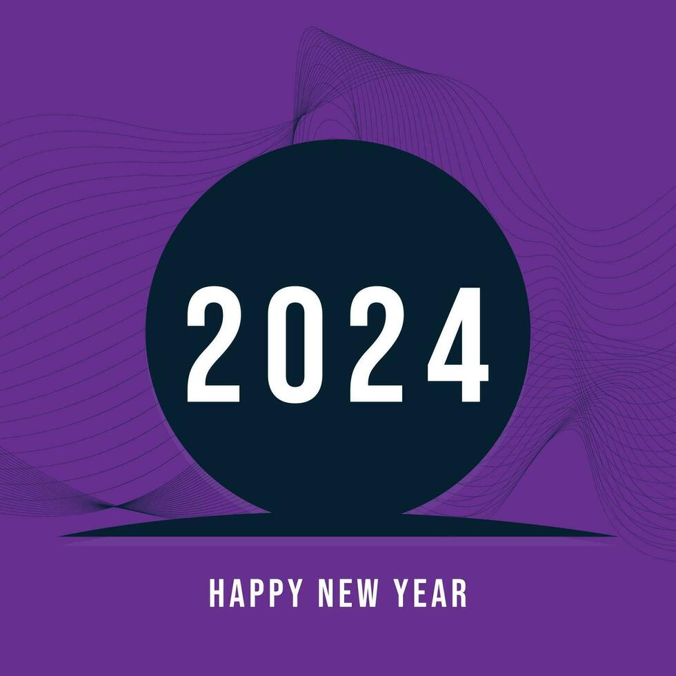2024 number for Happy New Year vector