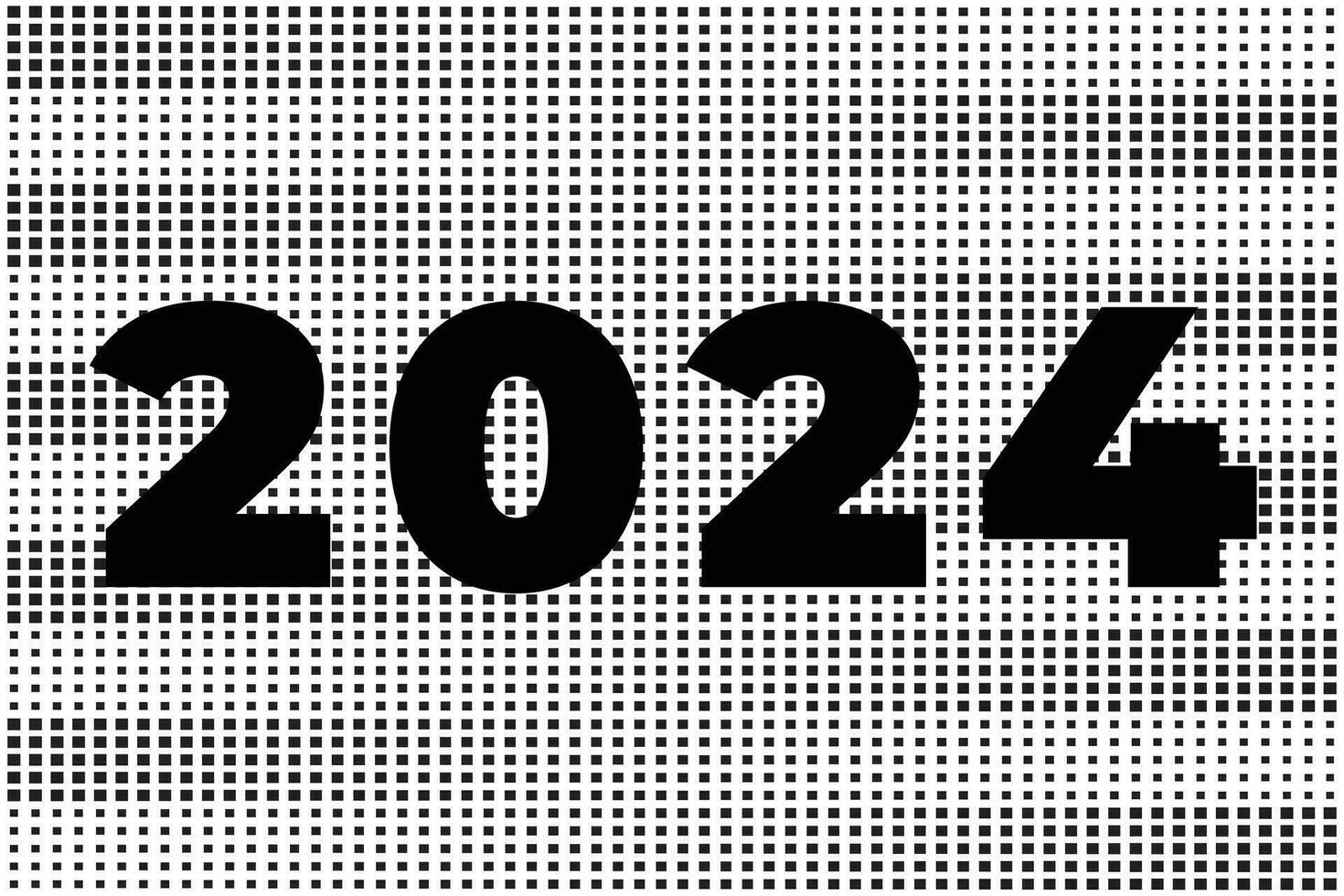 2024 number for Happy New Year vector
