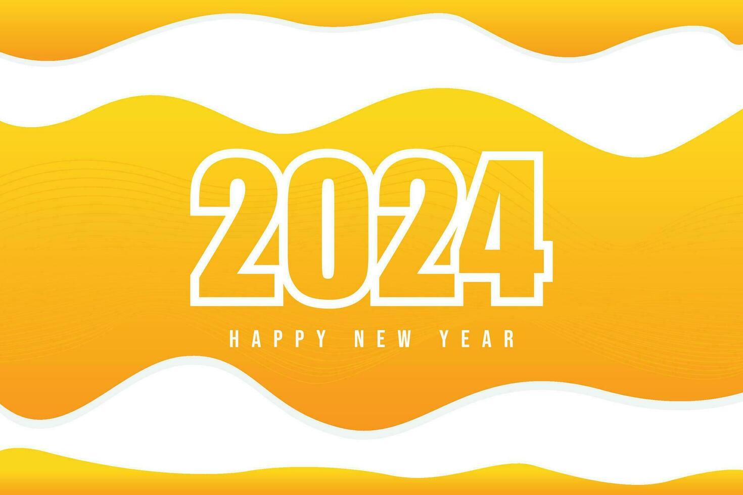2024 number for Happy New Year vector