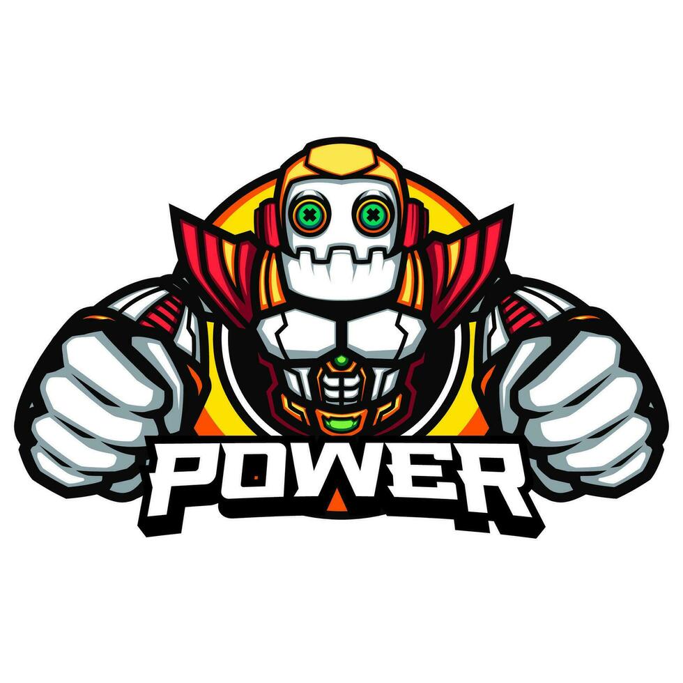 Strong and Cool Helper Robot Mascot vector