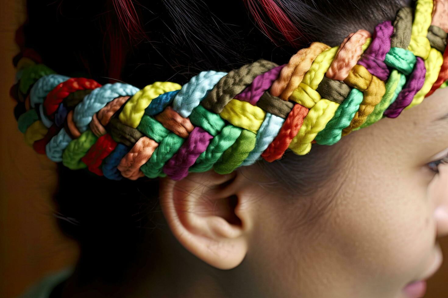 Upcycling into creative accessories, such as braid bracelets or head wraps ,Generative AI photo