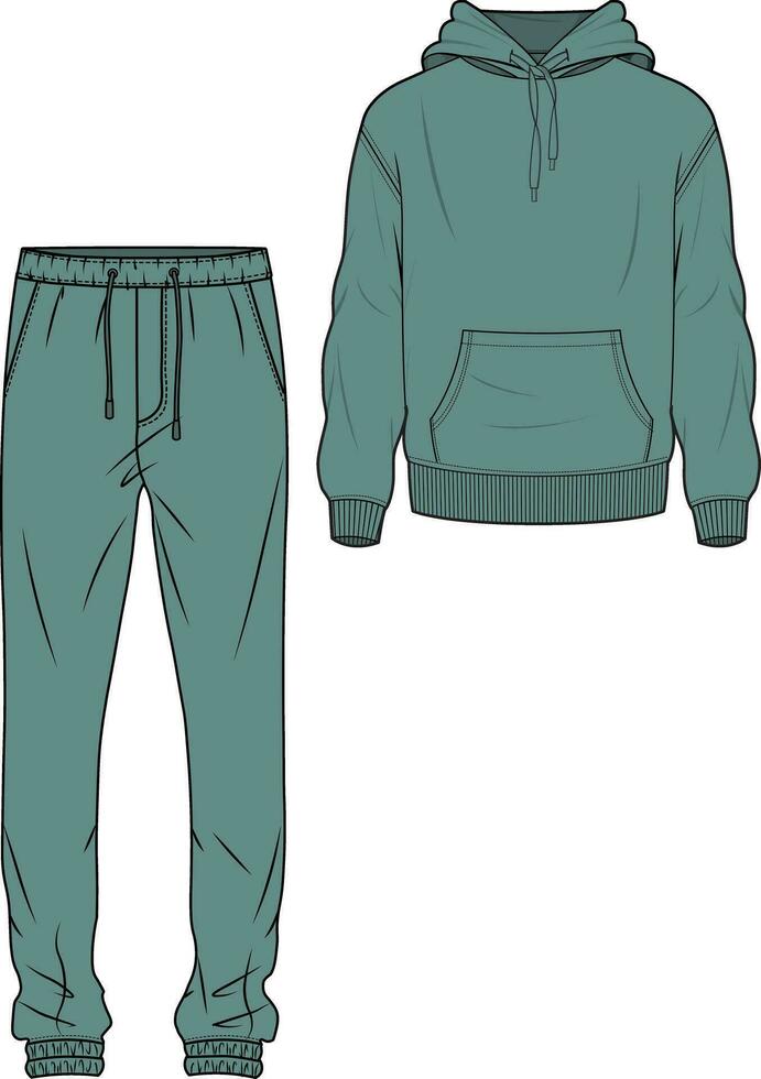 UNISEX WEAR SPORTS WEAR COORDINATE TRACKCUIT TOP AND JOGGER SET VECTOR ILLUSTRATION